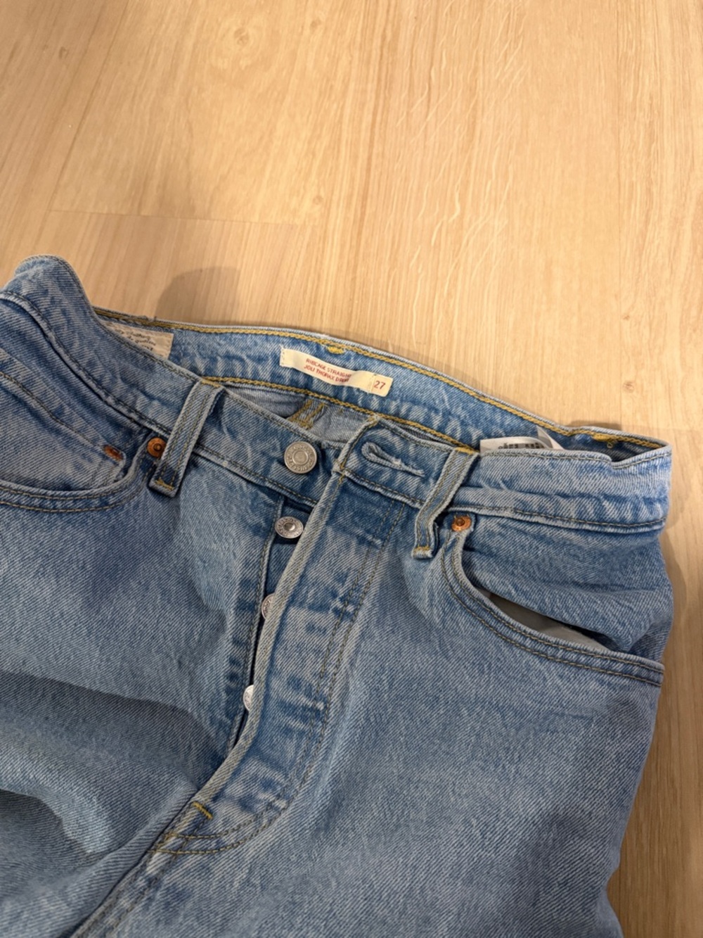 Levi's Light Blue High-Rise Button-Fly Jeans